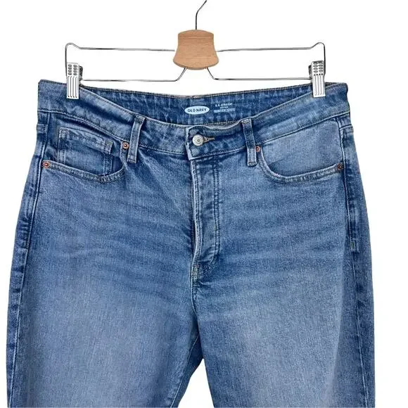 Old Navy O.G. High Rise Straight Button Fly Jeans Size 12 - Picture 3 of 11